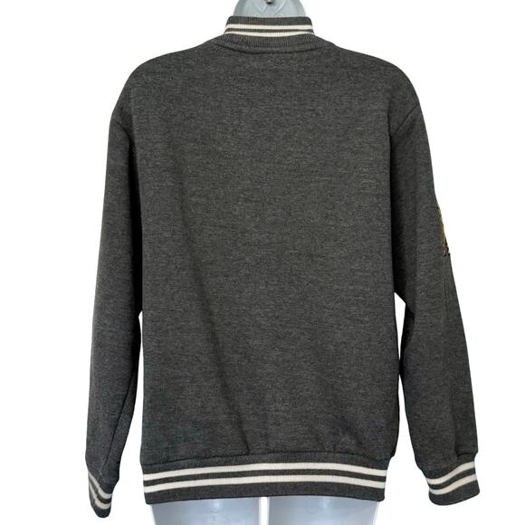 Cambridge University Gray White Trim Lion Letterman Bomber Sweatshirt sz XS - Picture 7 of 11